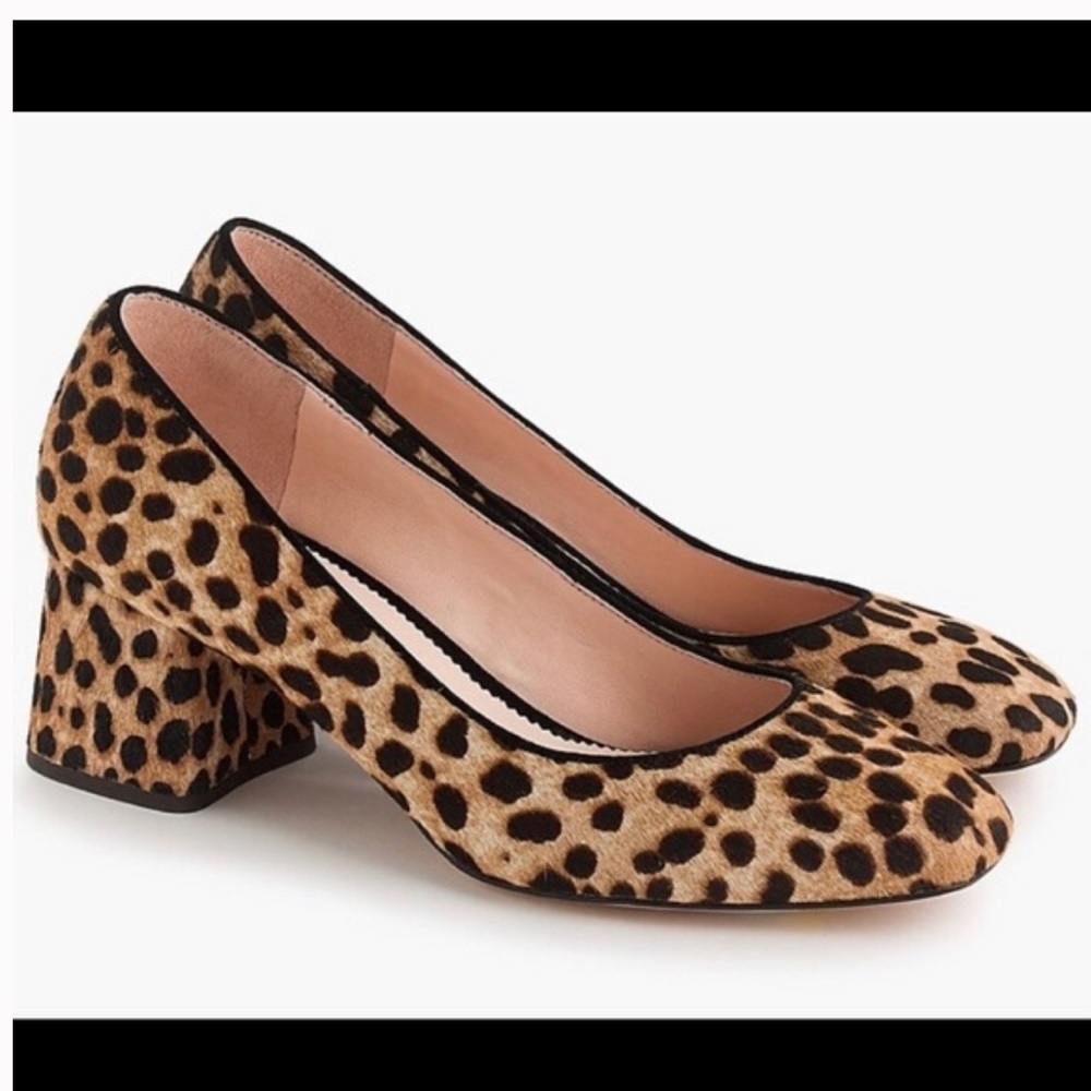 J. Crew Leopard Calf Hair Pump